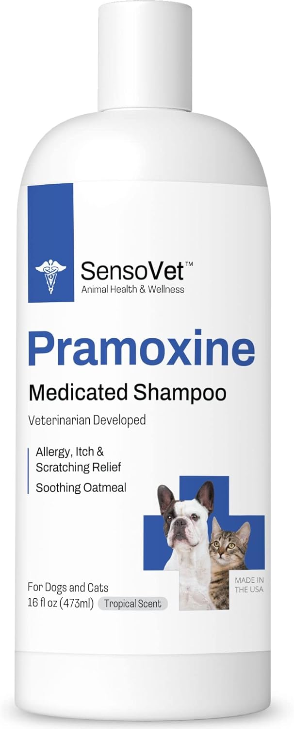 SensoVet Pramoxine with Oatmeal Shampoo for Dogs, Cats, and