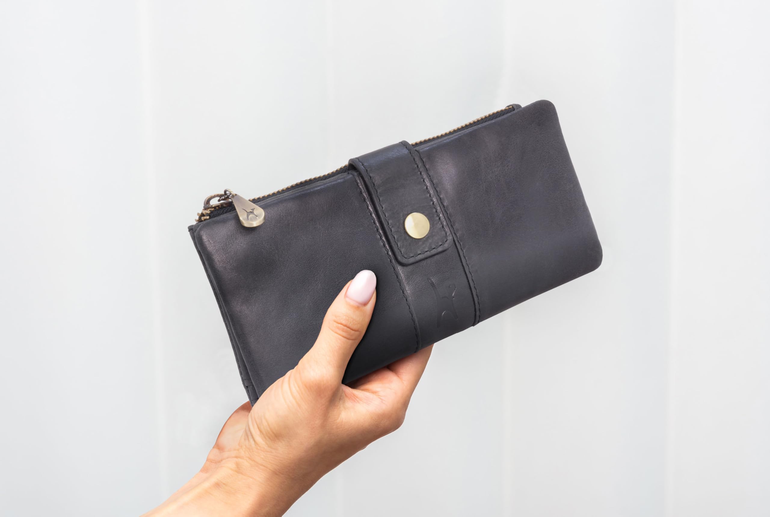 Catwalk Collection Handbags - Grande Portafoglio Donna in Pelle - Portamonete Per Smartphone e 14 Carte di Credito - RFID Protezione - Fiona - Rosso