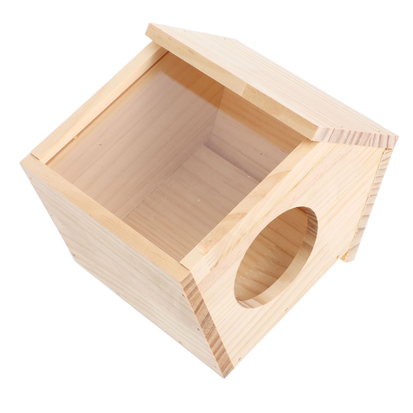 Holzhamsterhaus mit Transparentem Aufbau, Abnehmbar für Hamster