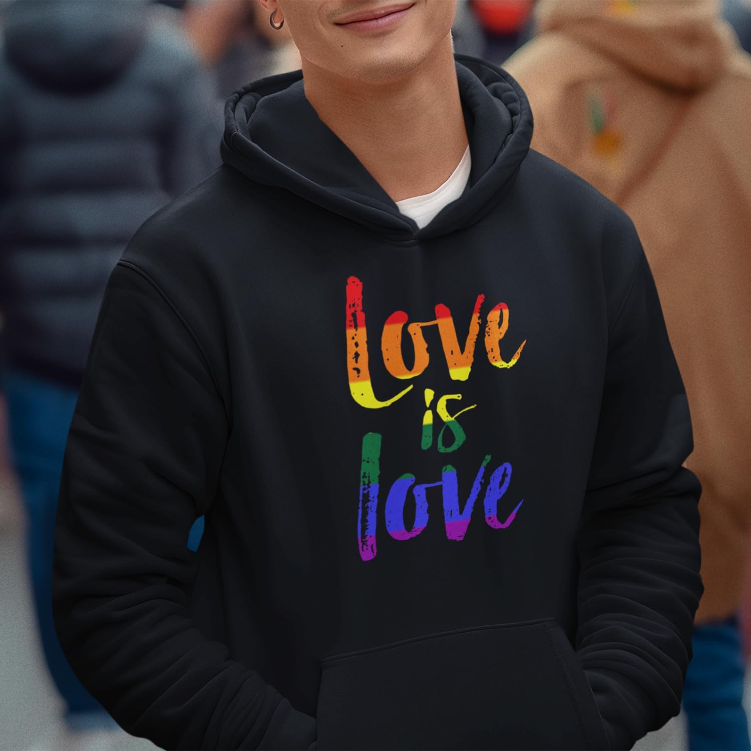 shop4ever Love is Love Gay Pride LGBTQ+ Hoodie Sweatshirts