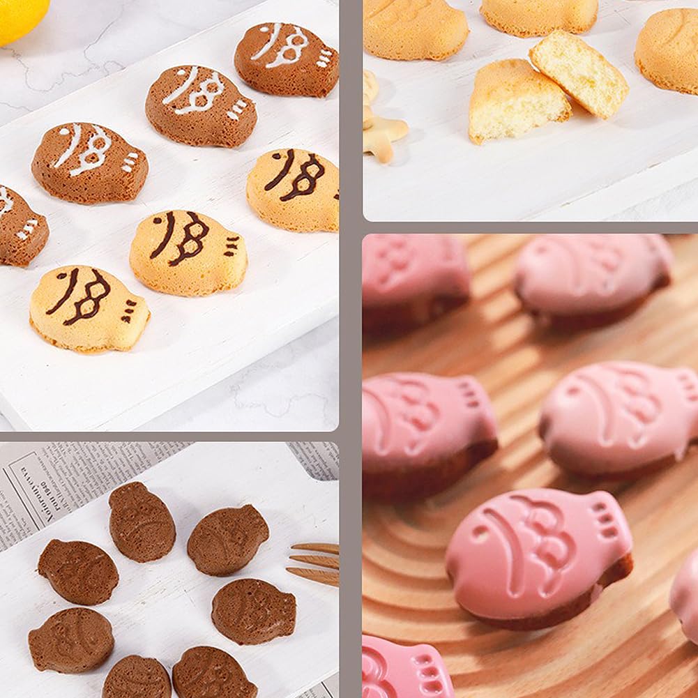 12 Tasses Antiadhésives En Forme De Poisson Muffin Moule À Cupcakes Mini Gâteau Taiyaki Fondant Topper Décoration Pain De Maïs Chat Chien Chiot Friandise Glaçon Chocolat Madeleine Biscuit Biscuit