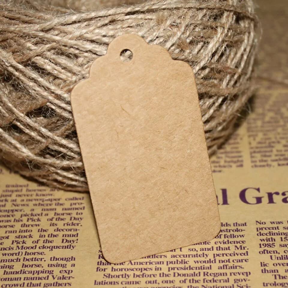 Absofine Lot De 100 étiquettes Cadeaux En Papier Kraft Avec Cœur