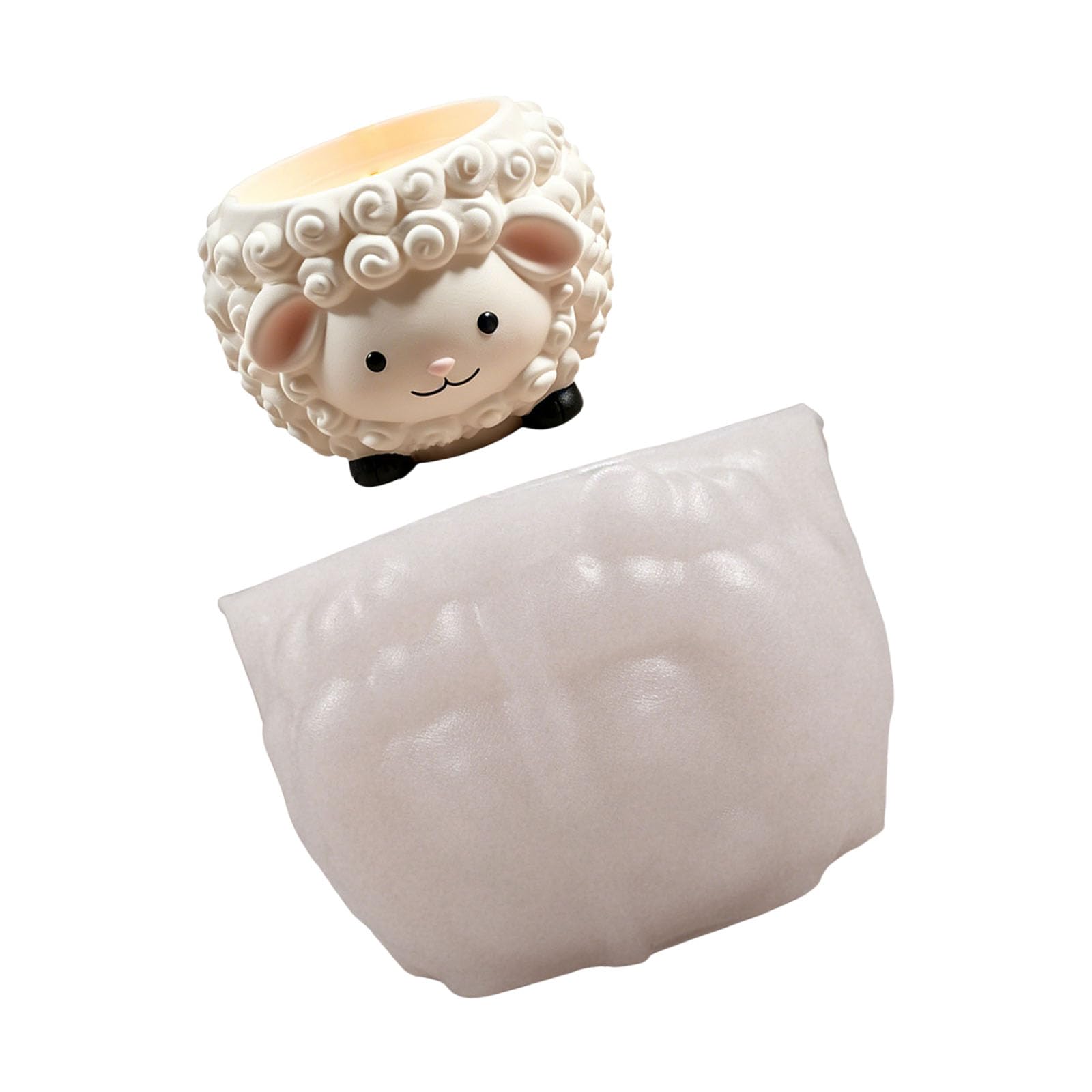 Aqvjd Sheep Silicone Molds for Resin Casting Cup Soap Chocolate Decorative Flowerpots Gypsum Decoration Cartoon Sheep Cast Elastomer