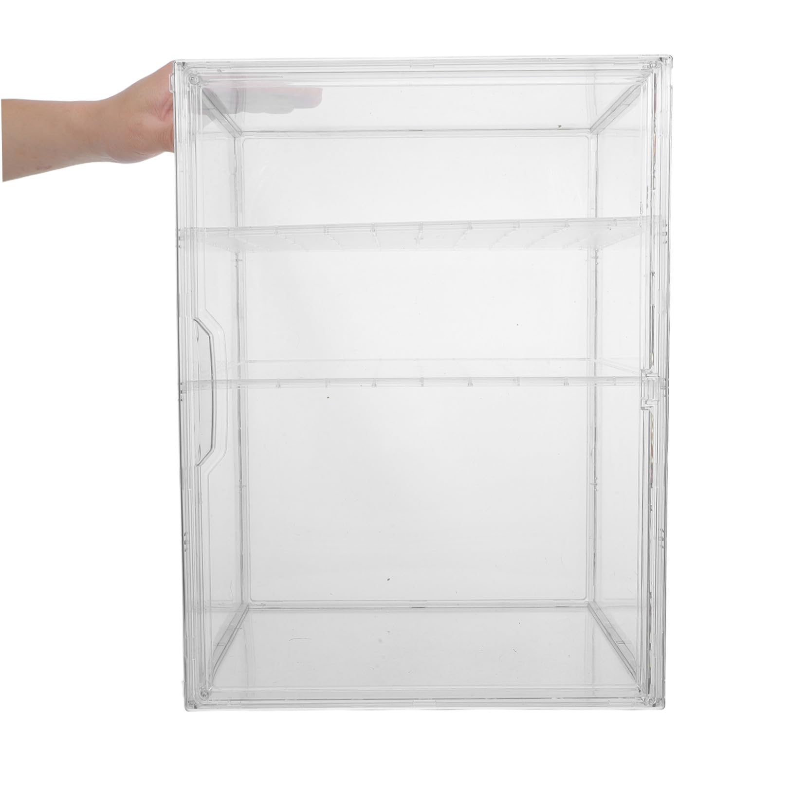 Organizador Transparente con 3 Niveles para Biberones de Ñiño de Acrílico Estante Ajustable y Puerta Magnética para Cocina y Baño