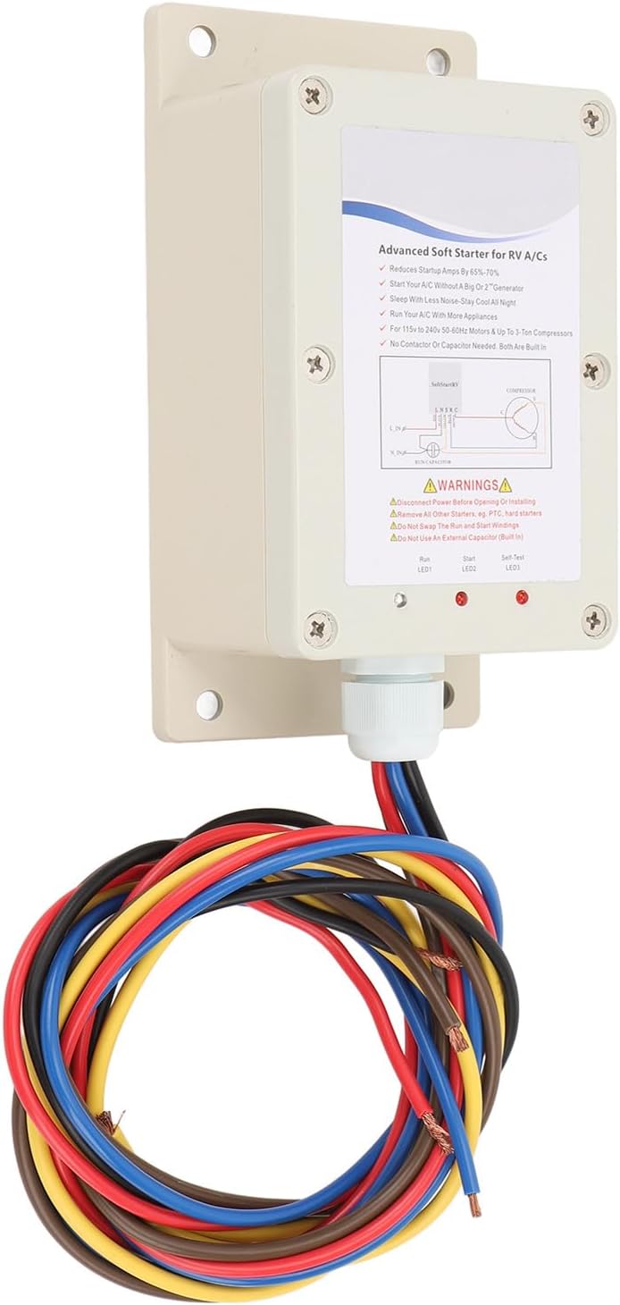 RV Air Conditioner Soft Start 1.25 Tons Capacity 15000 BTU Cooling Power Water RV AC Soft Start Kit for Trailer Campervan
