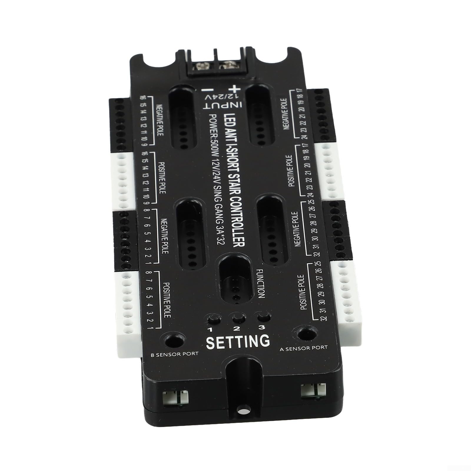 Eawfgtuw Kit de controlador de luz LED de escalera de 32 canales, con sensor de movimiento, iluminación interior de atenuación automática, compatible con CC 12 V-24 V, ajustes de temporizador