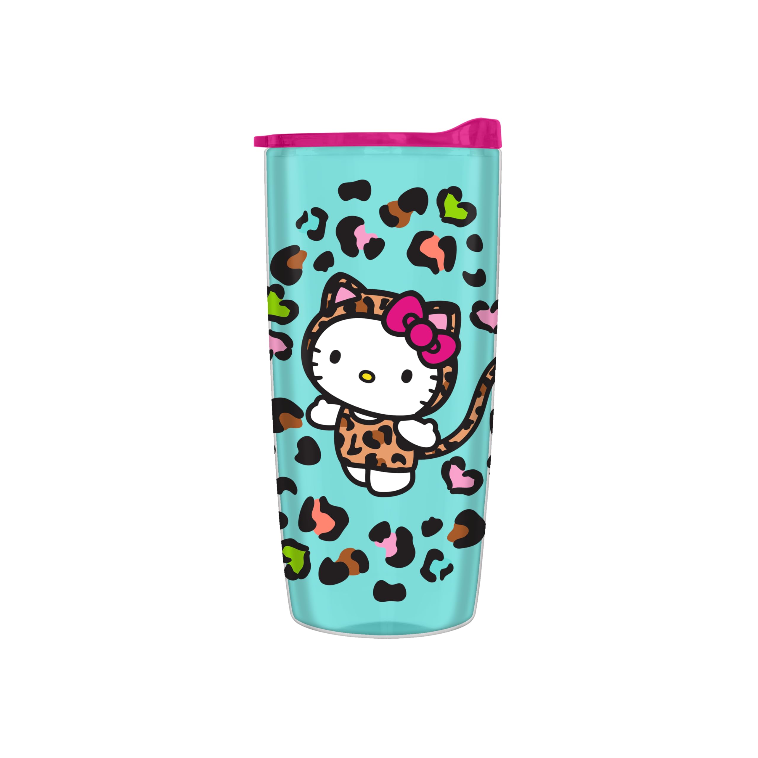 Silver BuffaloSanrio Hello Kitty Double Wall Travel Tumbler with Slide Close Lid, 20 Ounces