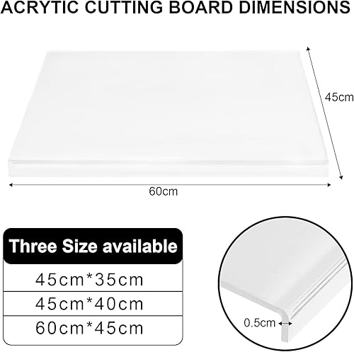 Miniatura 2 de Tablas de cortar acrílicas para encimera de cocina, tabla de cortar acrílica antideslizante transparente, tabla de cortar acrílica con borde de