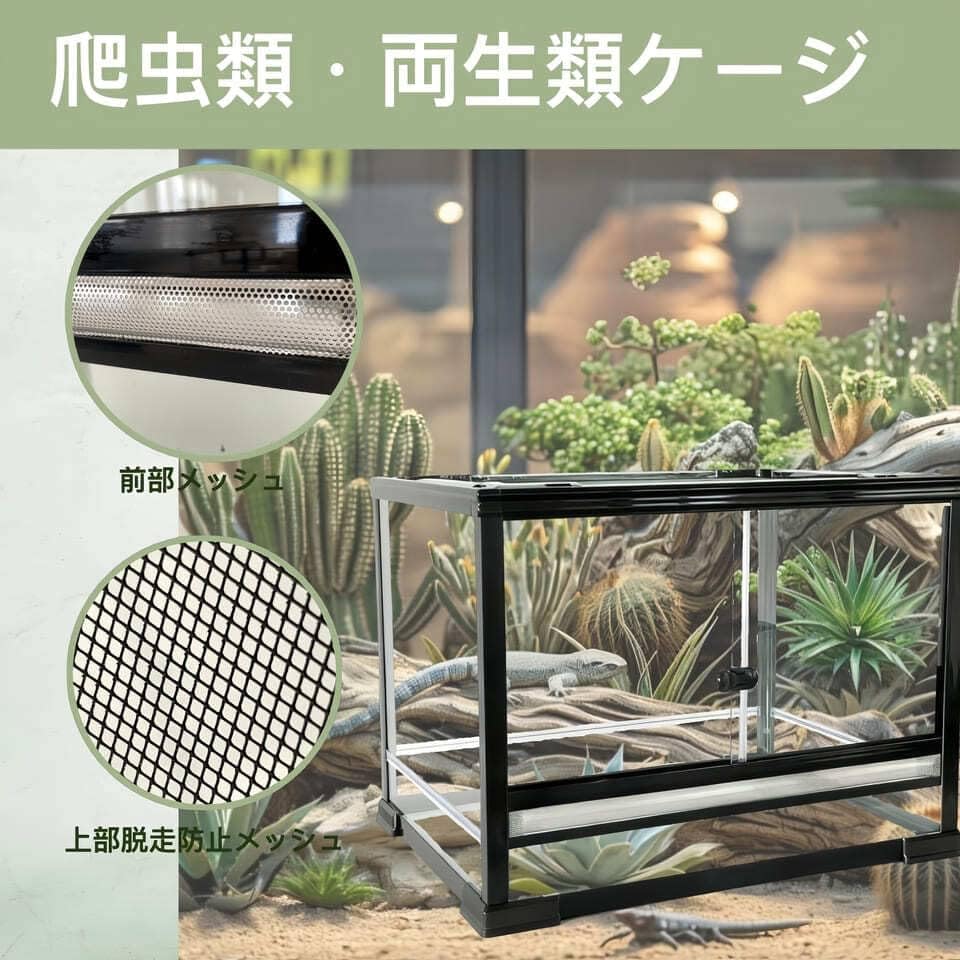 Amazon | 大型ガラス飼育ケージ、爬虫類両生類飼育ケージ、オリジナル