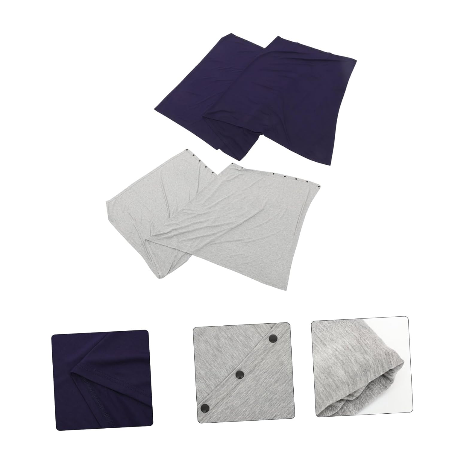 2pcs Multi-use Nursing Cover for Breastfeeding Nursing Poncho Solid Colors Grey Privacy Breastfeeding Cover for Moms Comfortable Versatile Accessories