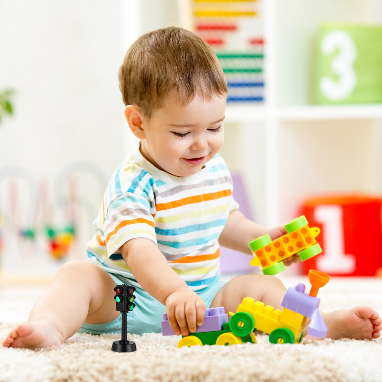 TOYANDONA Lot de 3 feux de circulation pour enfants - Simulation de feux de circulation - Modèle - Obligations éducatives pour enfants