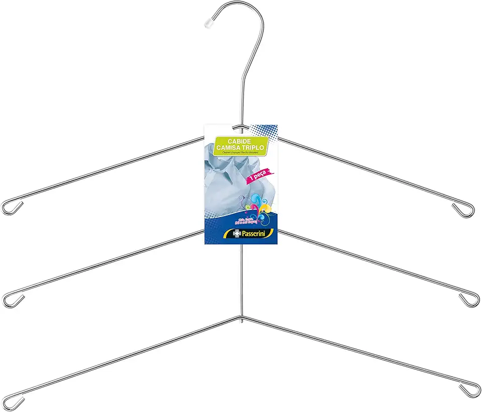 Cabide para Camisa Triplo Camiseiro Cromado Organização Roupa Armário