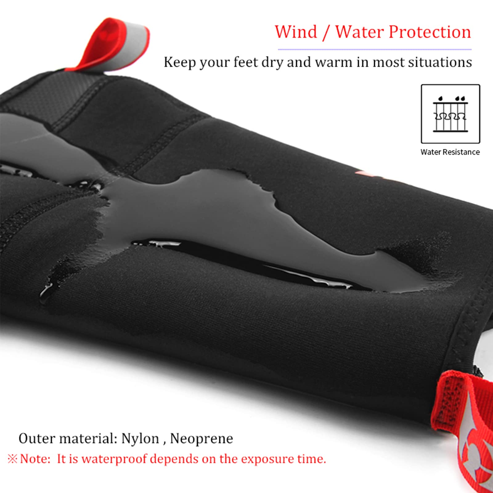 Couvre-Bottes de Cyclisme Couvre-Chaussures VTT Hiver Chaud Thermique Couvre-Chaussures Imperméable Coupe-Vent Épaissie Chaussons de Vélo pour L'équitation en Plein Air