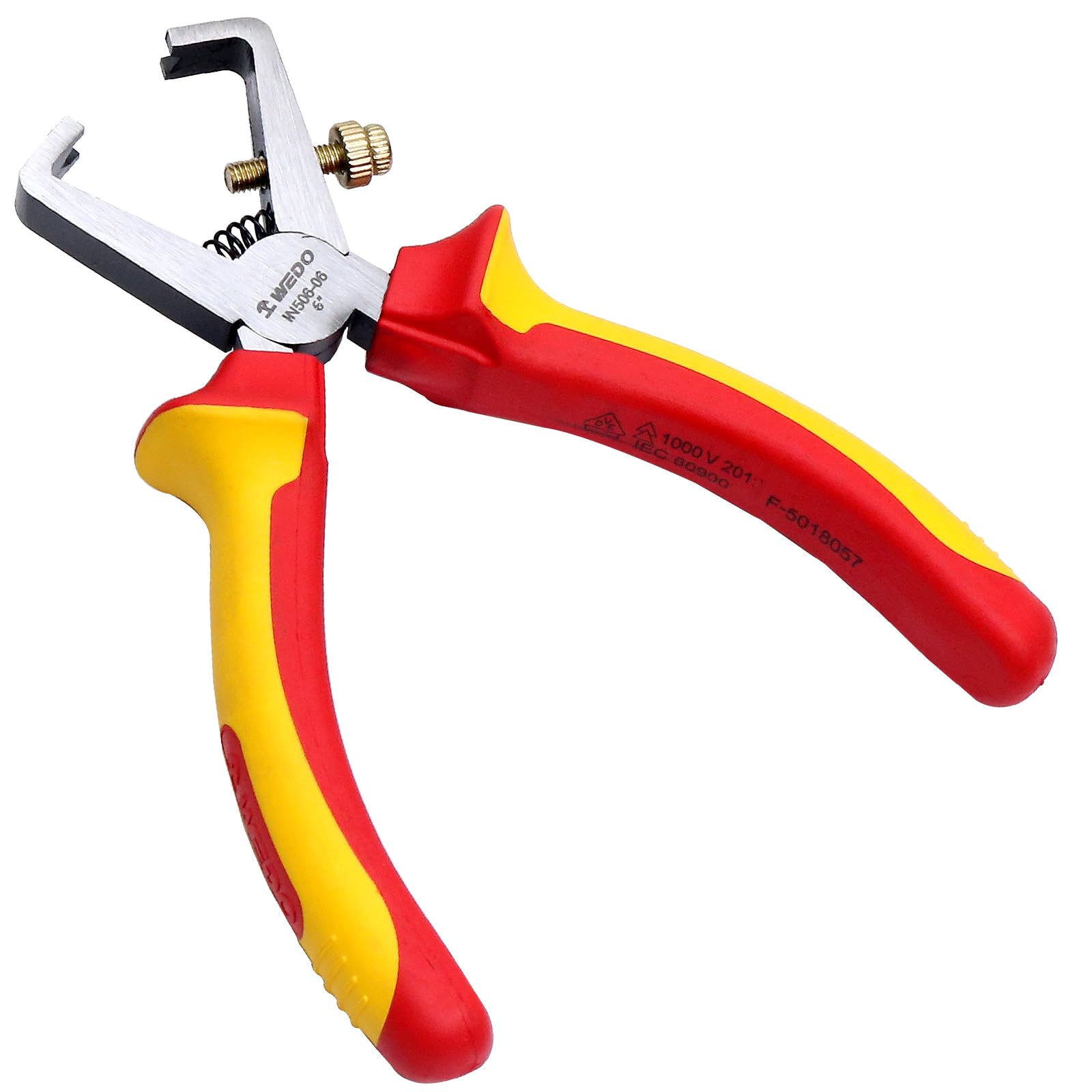 WEDO Insulated Wire Stripping Pliers 150mm(6"), VDE 1000V Injection Pliers with Anti-Slip Handles
