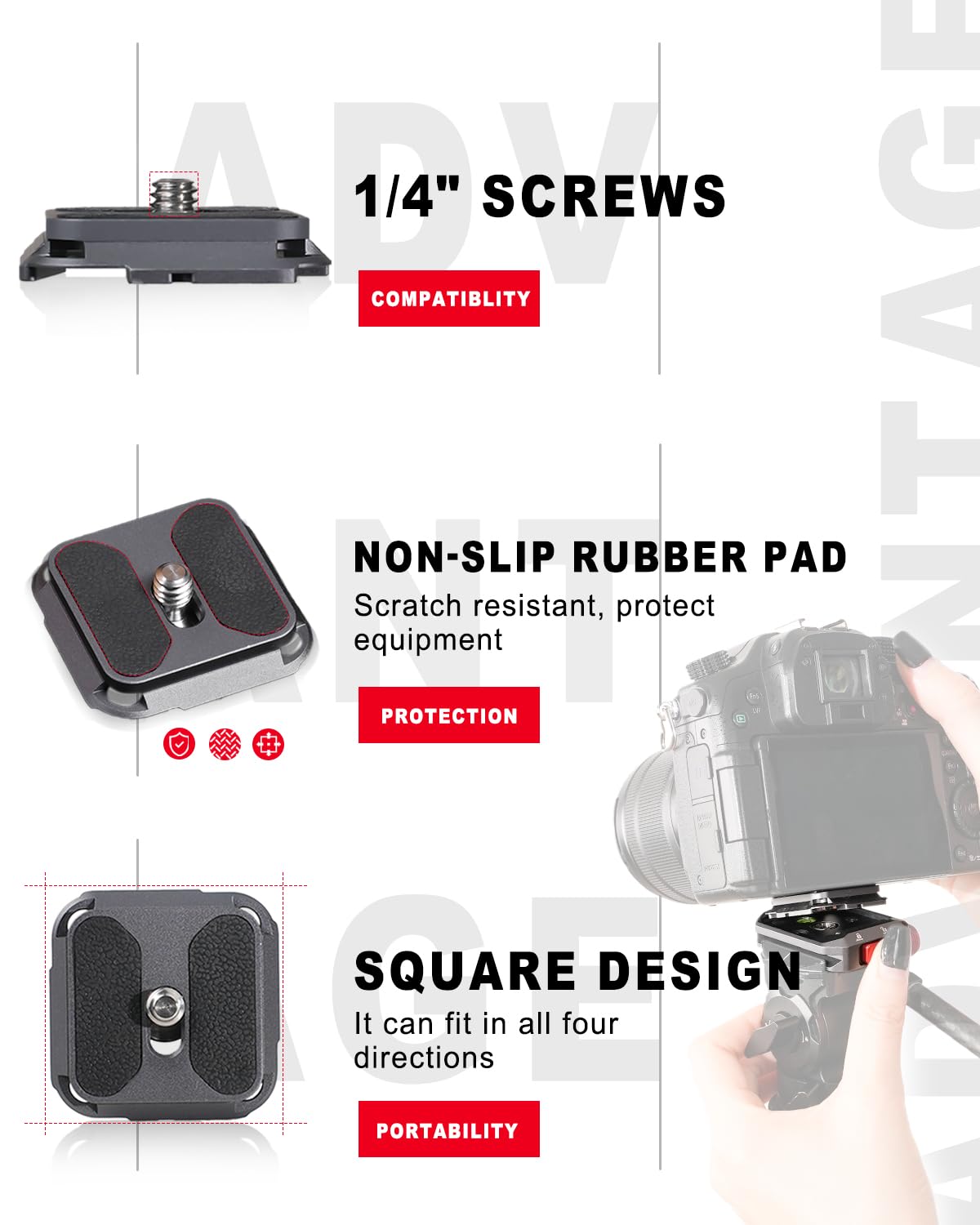 RETO Quick Release Plate TPM-01 With 1/4"-20 Screw - QD System And Arca Swiss System Compatible, Applicable For Kodak Camera Strap And Camera Strap With QD Sling Swivel, Side Strap - View #11