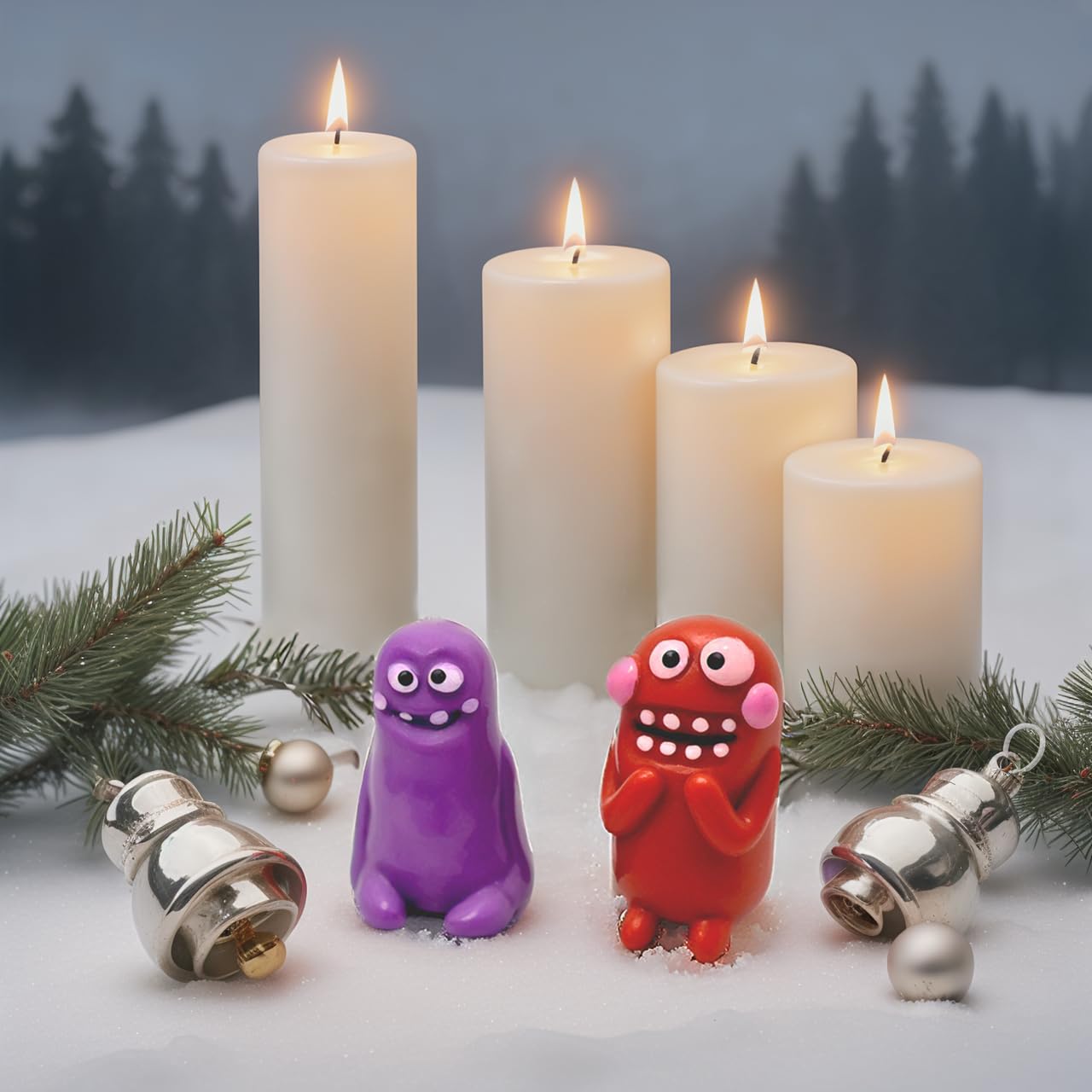 Cute Scented Candle Duo, 2 Pack Funny Candle Gift for Women & Children, Natural Soy Wax with Essential Oils - Image 2