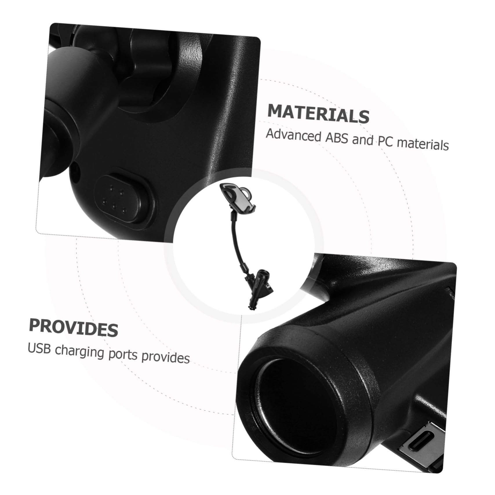 Supporto Nero Porta Caricatore Cellulare Auto per da Doppia e Stili multipli Plastica Usb, Adattatore Accendisigari 12-24v in Ricarica Veloce Protezione Stili multipli Telefono
