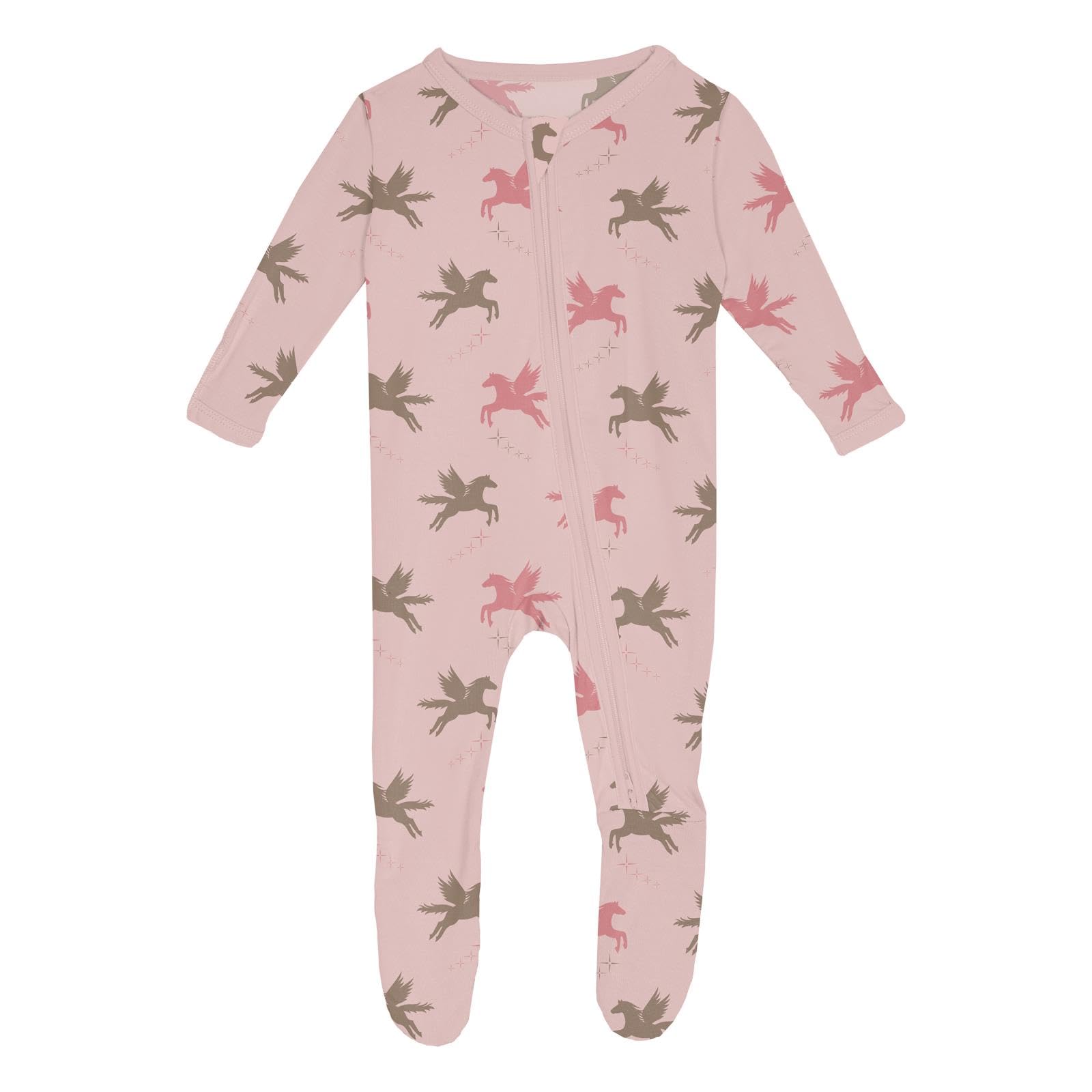 KicKee Baby &amp; Toddler Zipper Footie – Ultra-Soft Viscose from Bamboo Pajamas with Flip Paws &amp; Grips