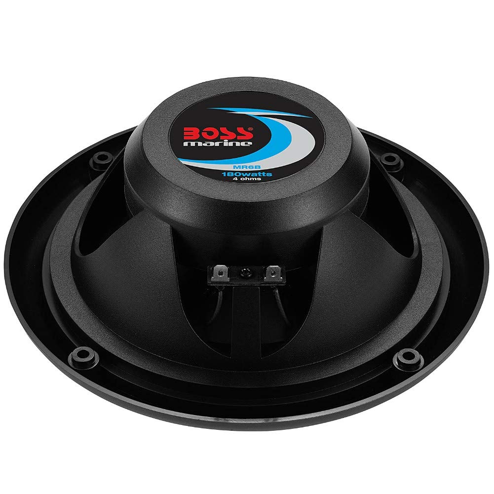2 altavoces compatible con BOSS AUDIO SYSTEMS MR6B marino de doble cono 6.5" 16.50 cm 165 mm 90 vatios rms 180 vatios máx waterproof negro, por par + 5 sticker gratis