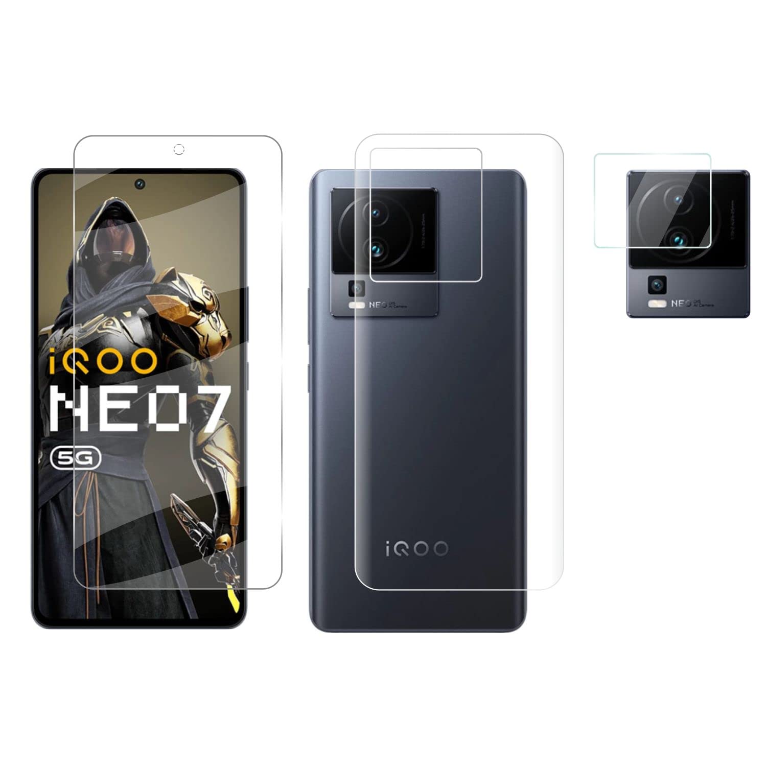 KTCOO 2in1 Camera Lens Nano Glass + Anti Scratch TPU Back Guard Screen Protector for Vivo iQOO Neo 7 5G (B0C19C84B8) Amazon Price History, Amazon Price Tracker