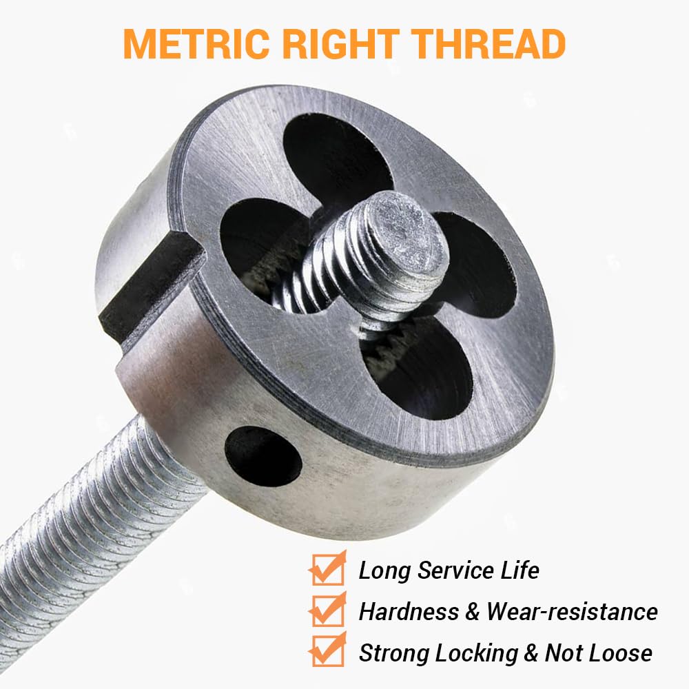 1 pz M18x1mm Filiere Metriche Tonde a Filettatura Fine, Filiere Tonde Destra in Acciaio Legato per Filettatura Stampo Lavorazione Riparazione Taglio Viti Utensile Fisso