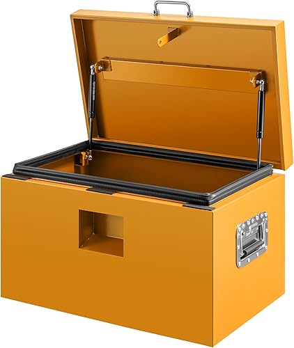 Miniatura 22 de 30" Lx15 Wx15 H Caja de herramientas para cama de camión, organizador de caja de herramientas de metal resistente con cerradura segura, caja de