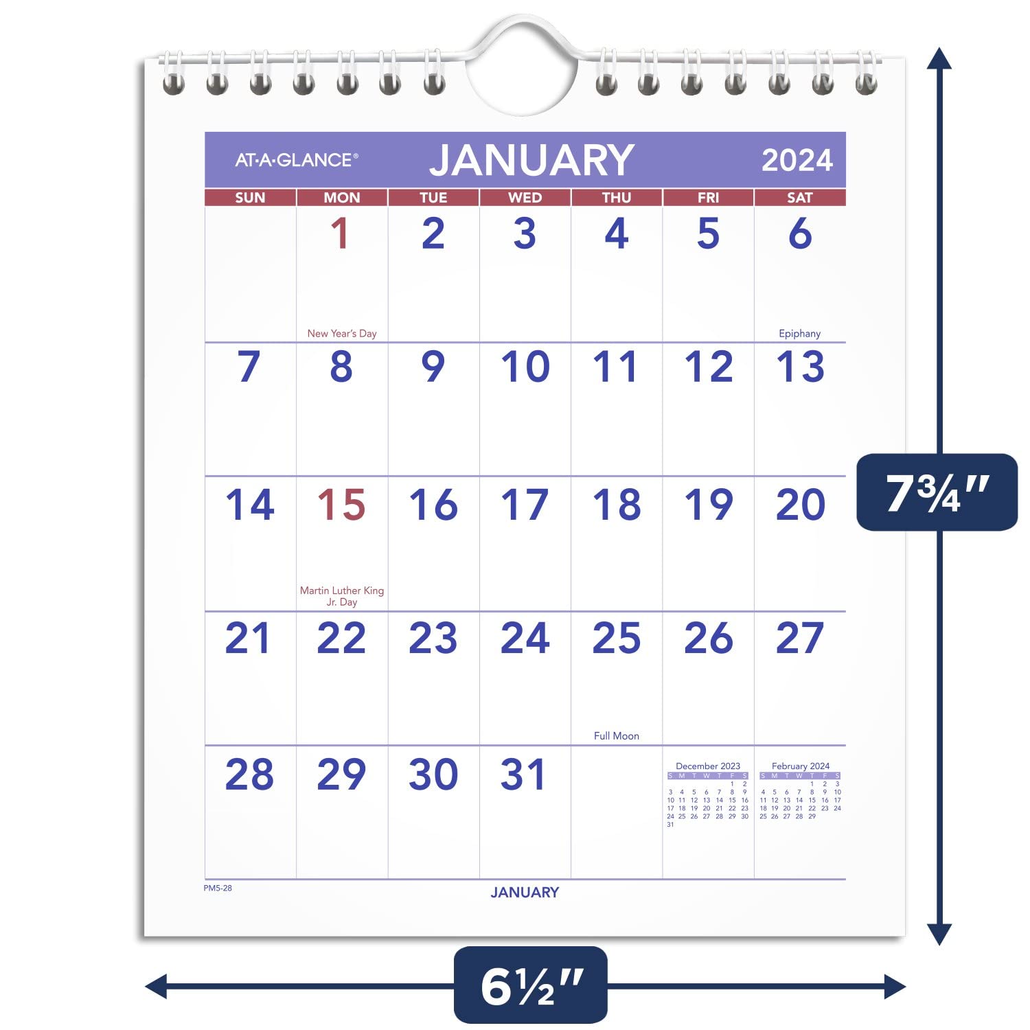 AT-A-GLANCE Wandkalender 2024, 16,5 x 19,8 cm, Mini, monatlich (PM52824)