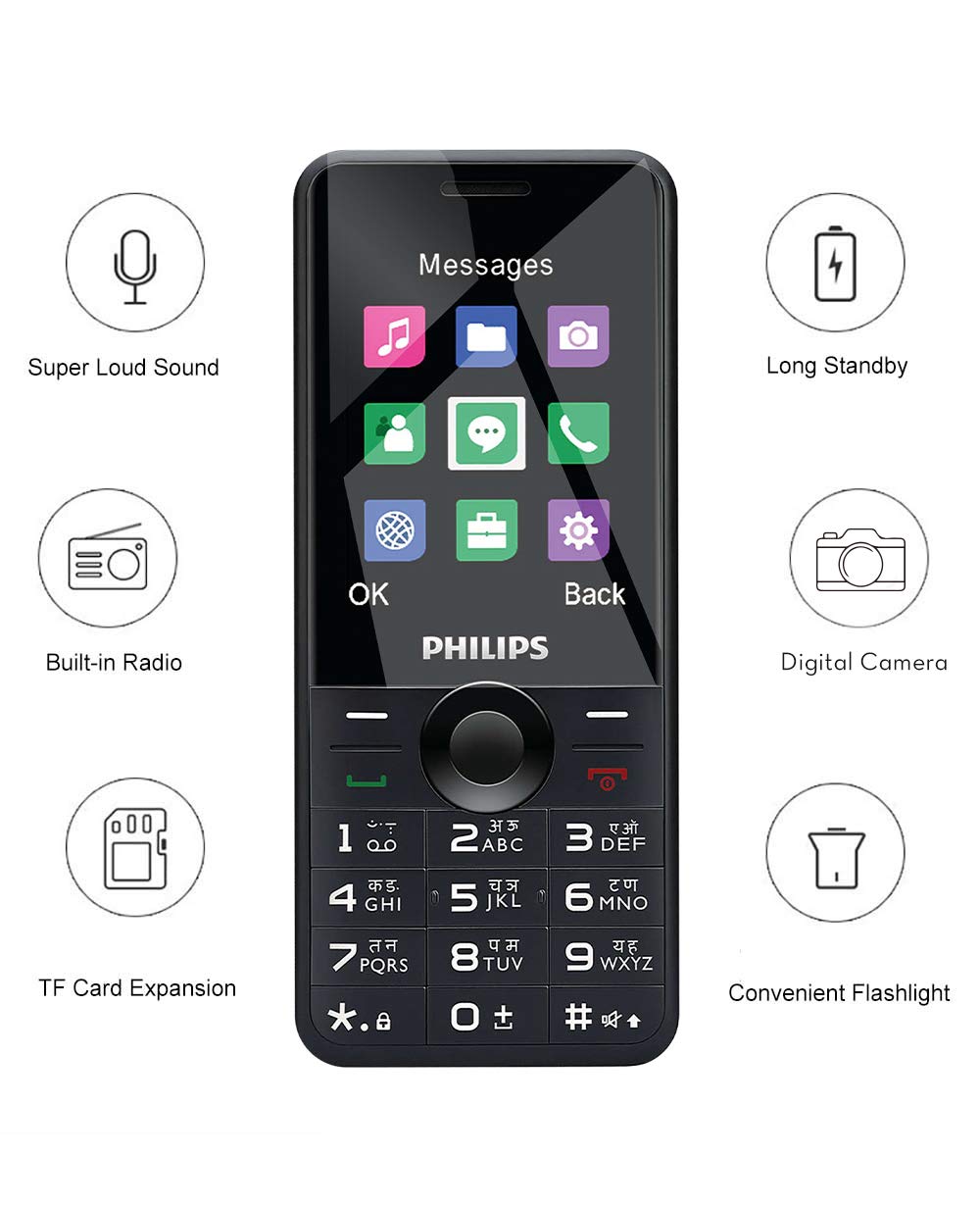 Philips Xenium E168 Dual SIM Mobile Phone-Black : Amazon.in: Electronics