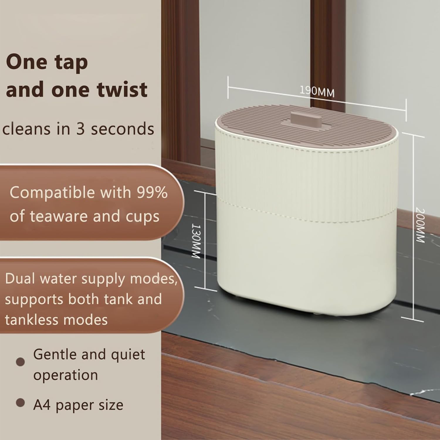 Lavavasos Automático, Lavavasos Eléctrico Con Chorros Para Tazas De Té, Con Funda Protectora, Depósito De Agua De 1600 Ml, Para Vasos De 3-10 Cm De Diámetro, Para Uso Doméstico, Cafeterías Y Bares