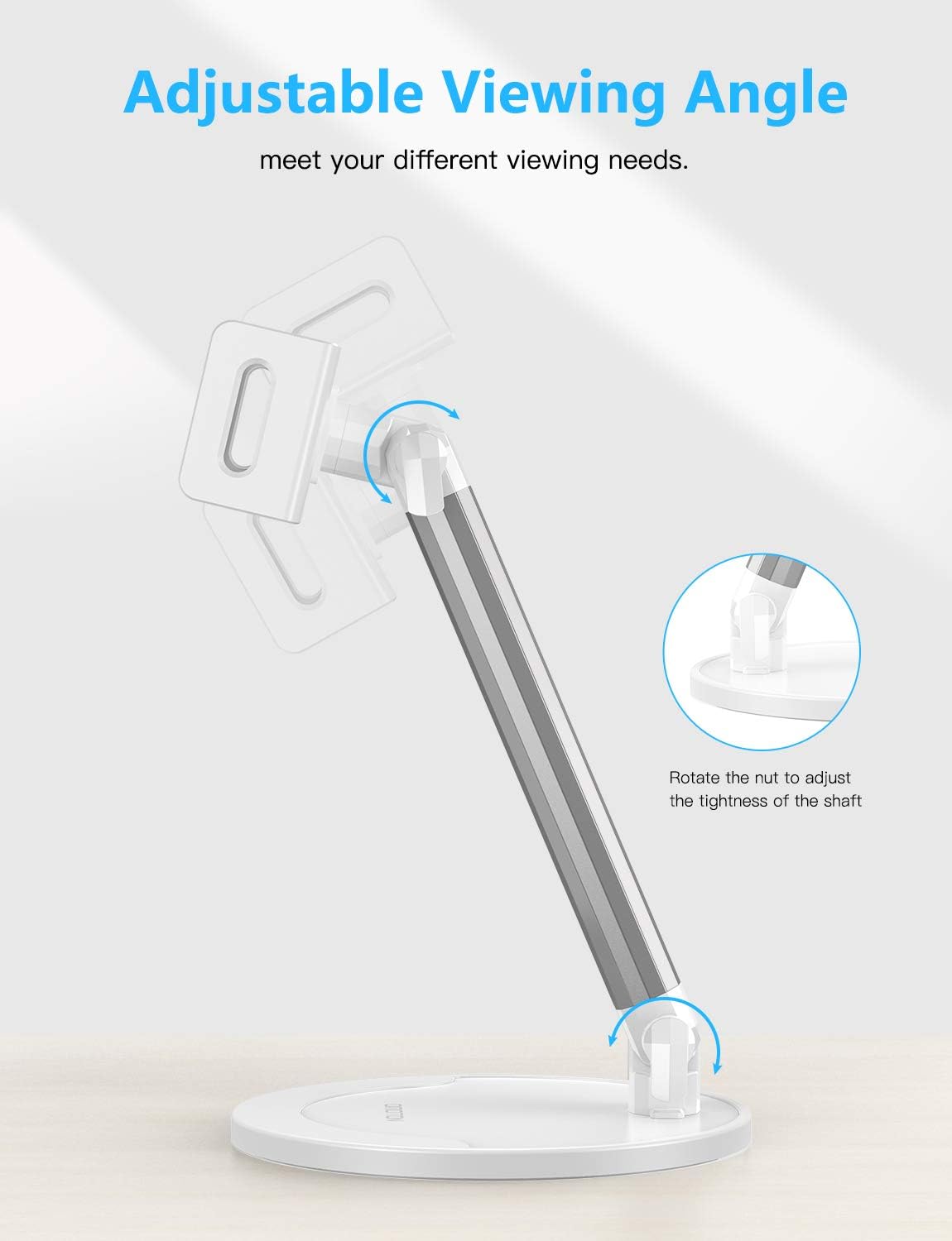 Buy 1 get 1 Tablet Stand Adjustable, OMOTON 360°Swivel iPad Stand, Aluminum Desktop Stand Holder Dock Compatible with iPad Air New iPad, Samsung Tabs(up to 5.8''-10.5''), Headset and Cell Phones ,White Product Deal Tablet Stand Adjustable, OMOTON 360°Swivel iPad Stand, Aluminum Desktop Stand Holder Dock Compatible with iPad Air New iPad, Samsung Tabs(up to 5.8''-10.5''), Headset and Cell Phones ,White