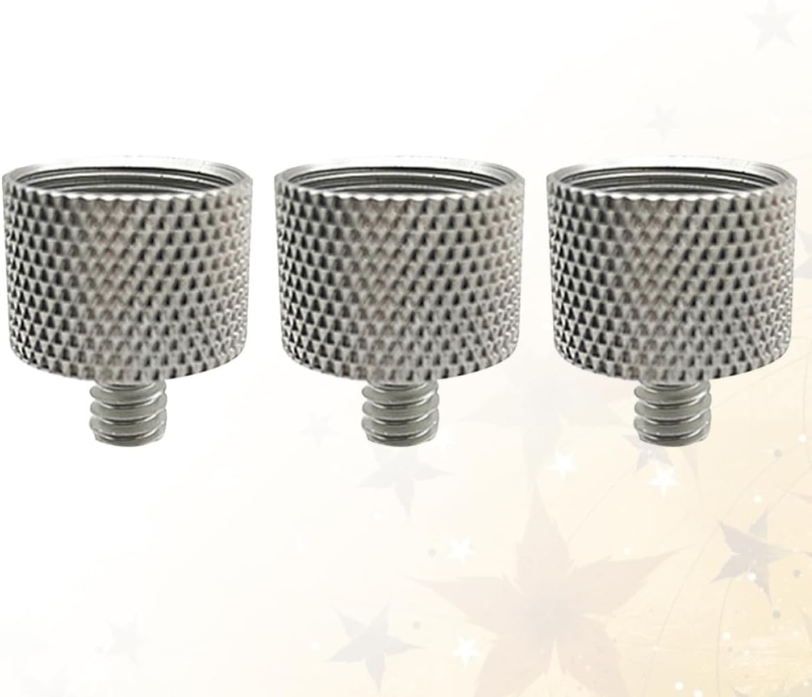 3pcs Microphone Screw Adapter 5/8 to 1/4 Threaded Metal