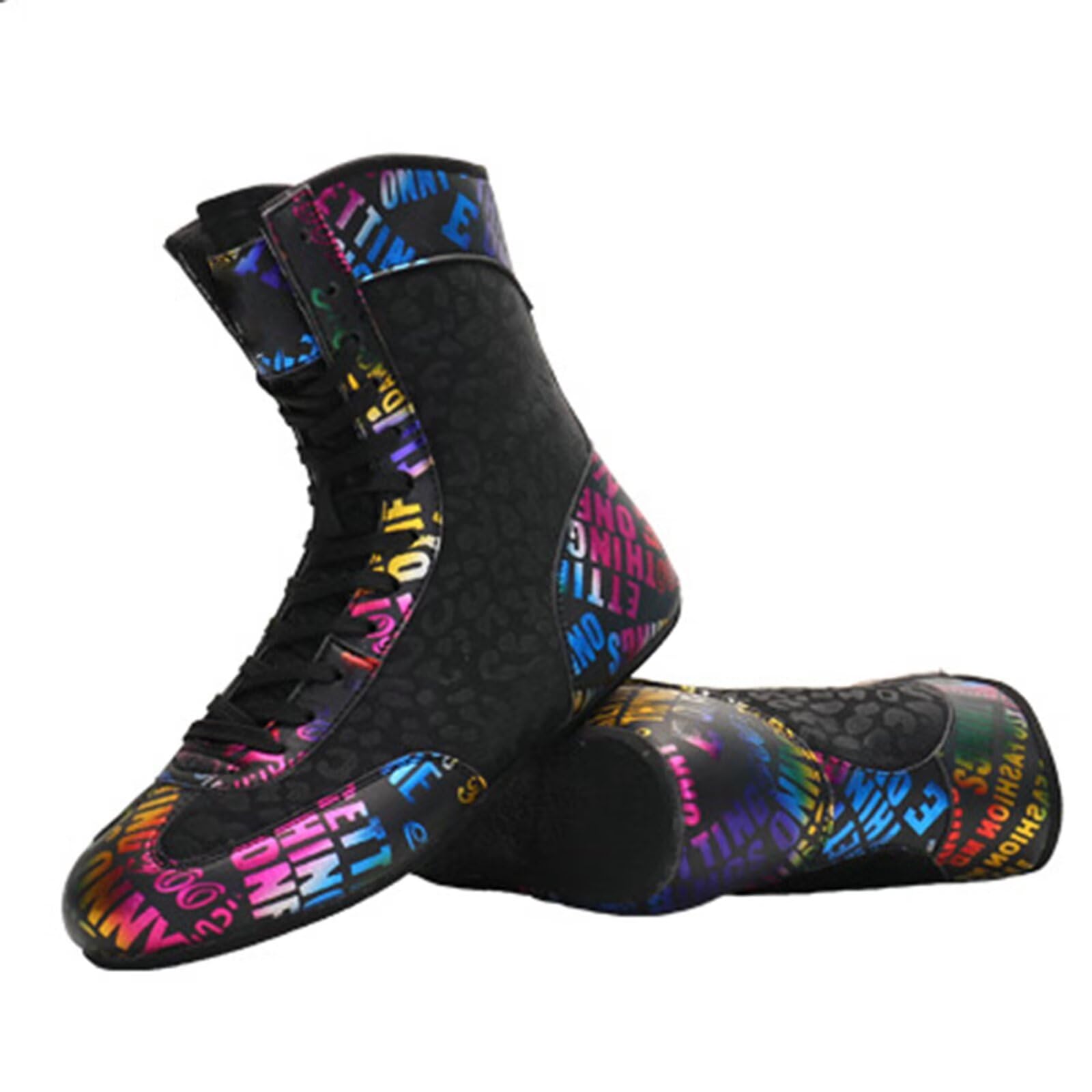 Zapatos de Lucha y Boxeo para niños - Zapatillas de Fitness para jóvenes, Zapatillas Altas Antideslizantes Culturismo, Kickboxing para Exteriores para Mujeres y Hombres