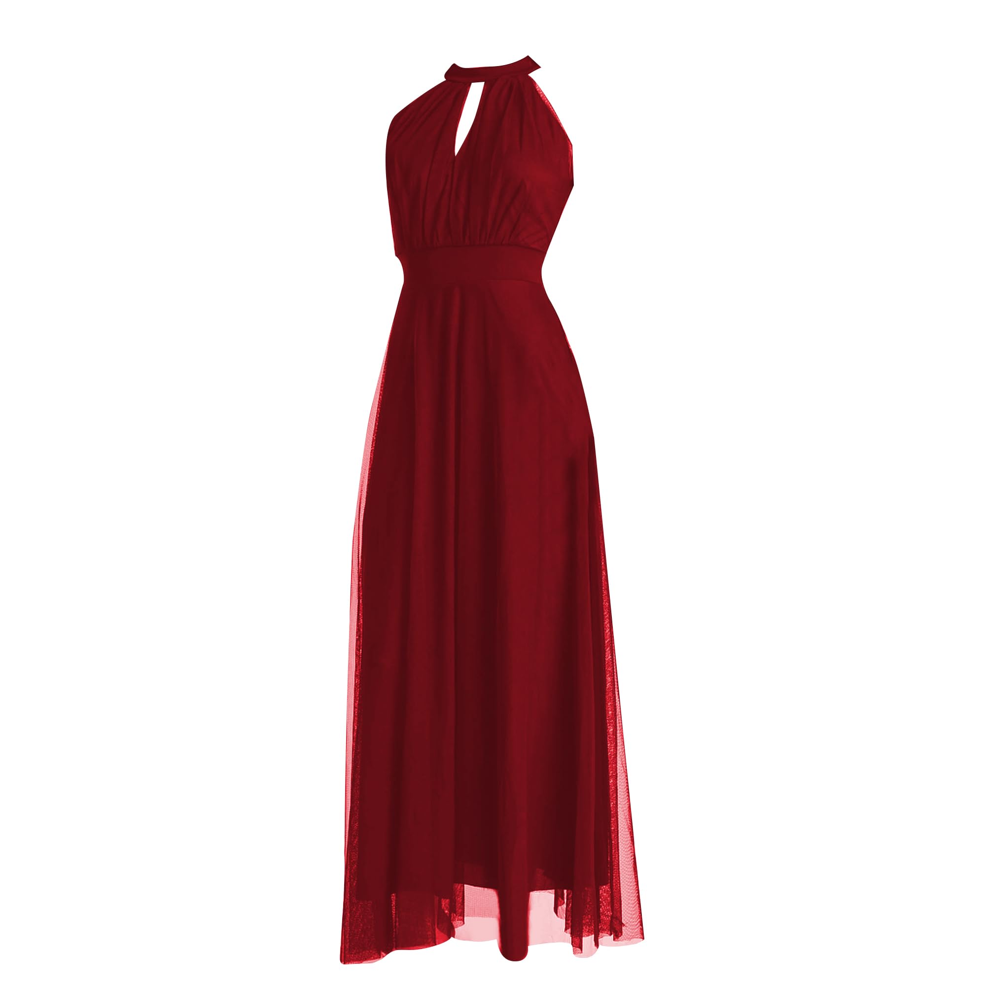 Robe longue de cérémonie pour femme en tulle avec découpe avant et bretelles – Made in Italy Yes