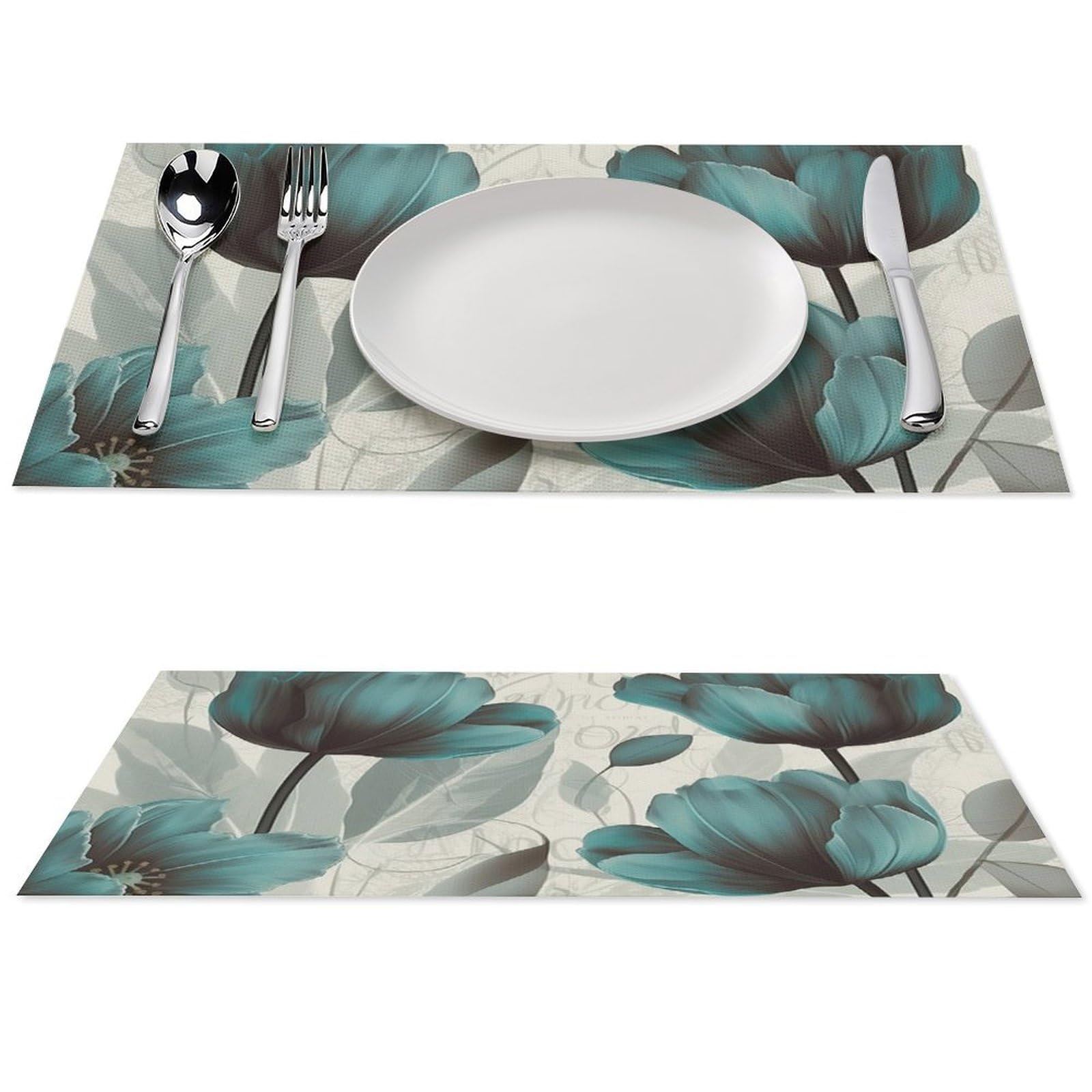 Sets de table de cuisine extérieurs et intérieurs bleu sarcelle