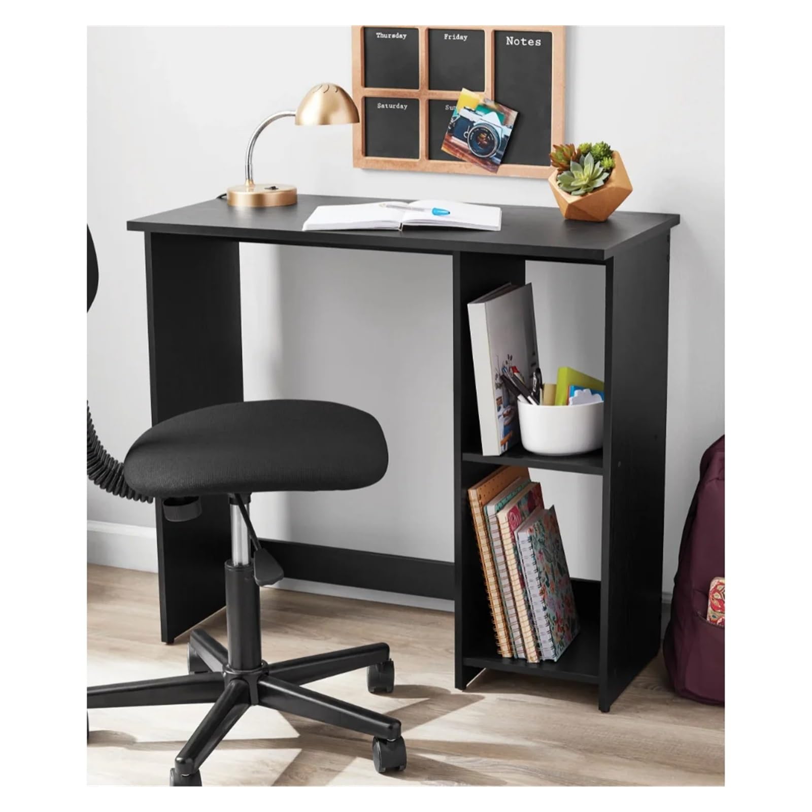 Amazon.com: SUSUROSE Small Space Writing Desk with 2 Shelves, True