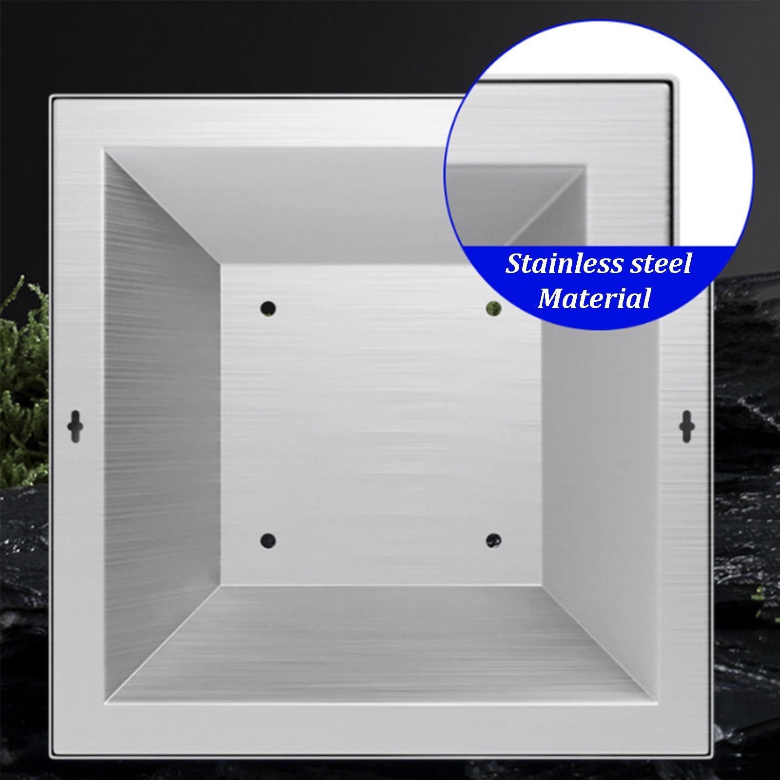 Cubiertas invisibles para tapa de tanque séptico, cubierta de boca de acero inoxidable resistente con marco de drenaje inferior para entradas
