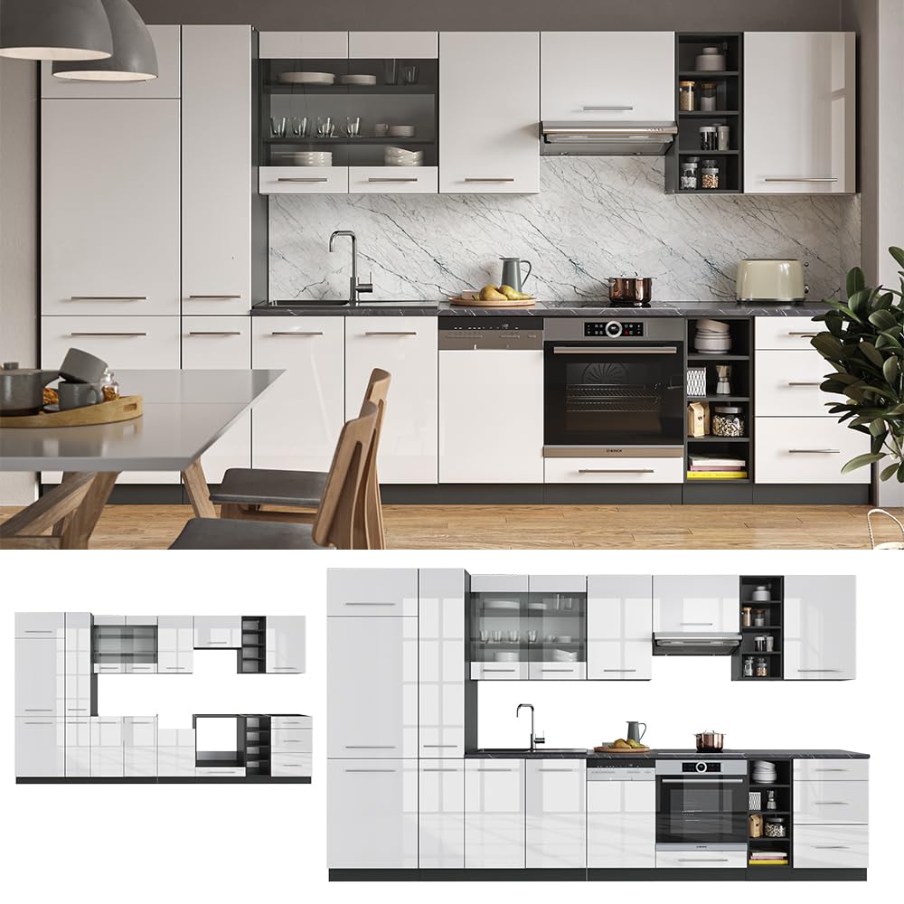 Vicco Cuisine Fame-Line, GrisBeige/Chêne doré, 355cm , PT Chêne | Leroy