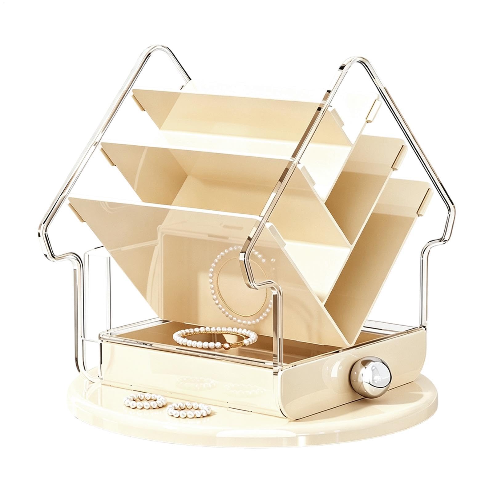 Organizer per trucchi, grande capacità, trasparente, multi-scomparto