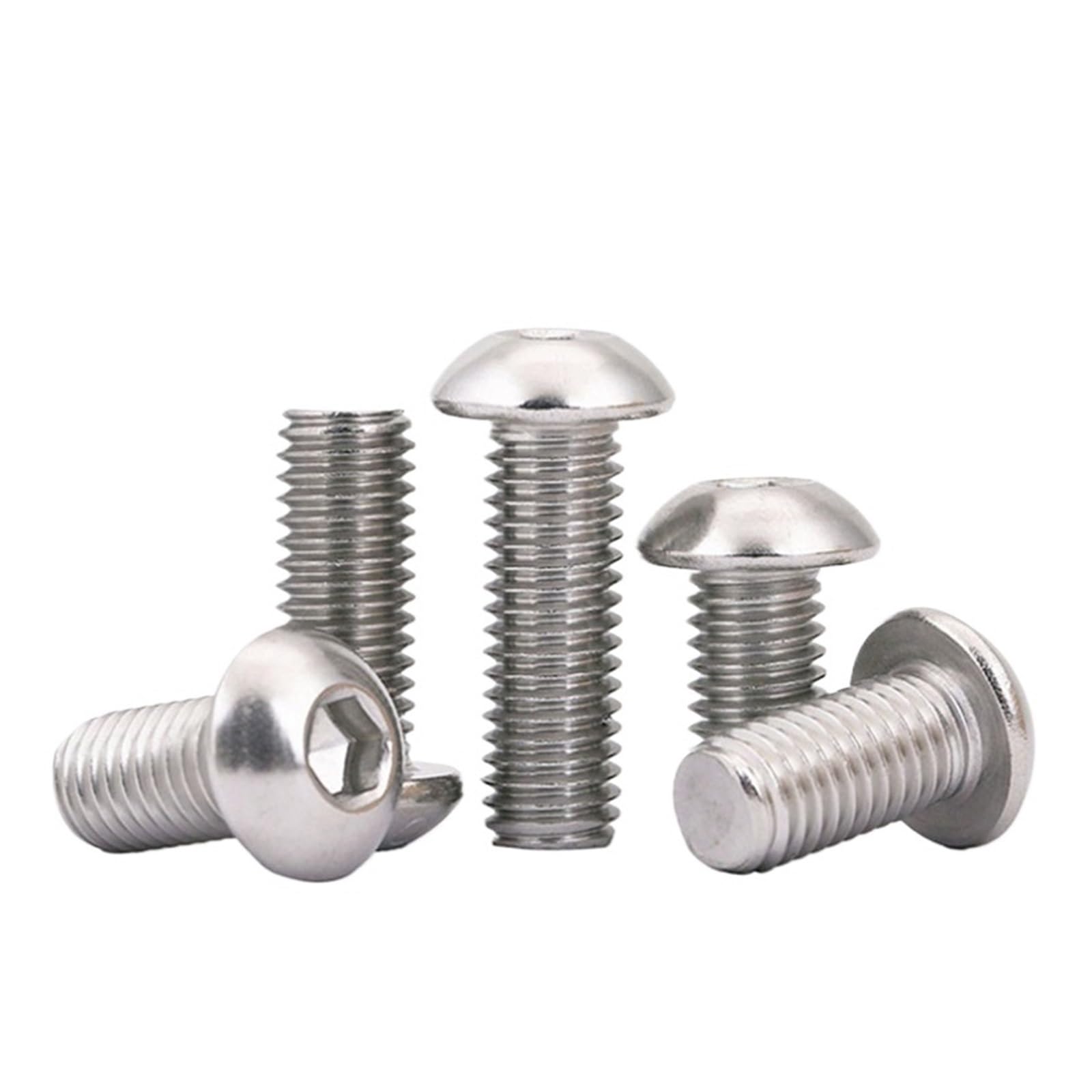 10 pz M4 M5 M6 M8 304 Vite a Testa Bottone con Esagono Incassato Bulloni Pan Rotondo Meccanico