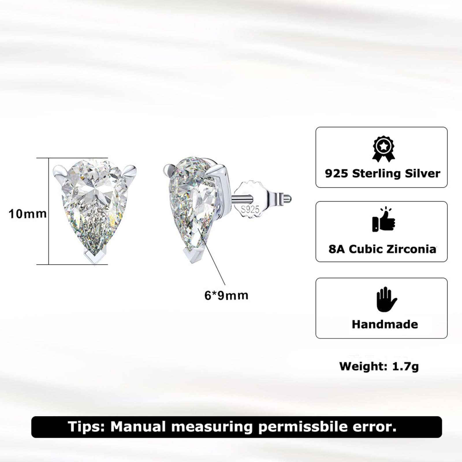 Epinki 925 Silber Ohrringe Mädchen, Poliert C Form Silber Ohrringe Vintage mit Zirkonia, Ohrringe Damen Echt Sterlingsilber für Frauen, Silber