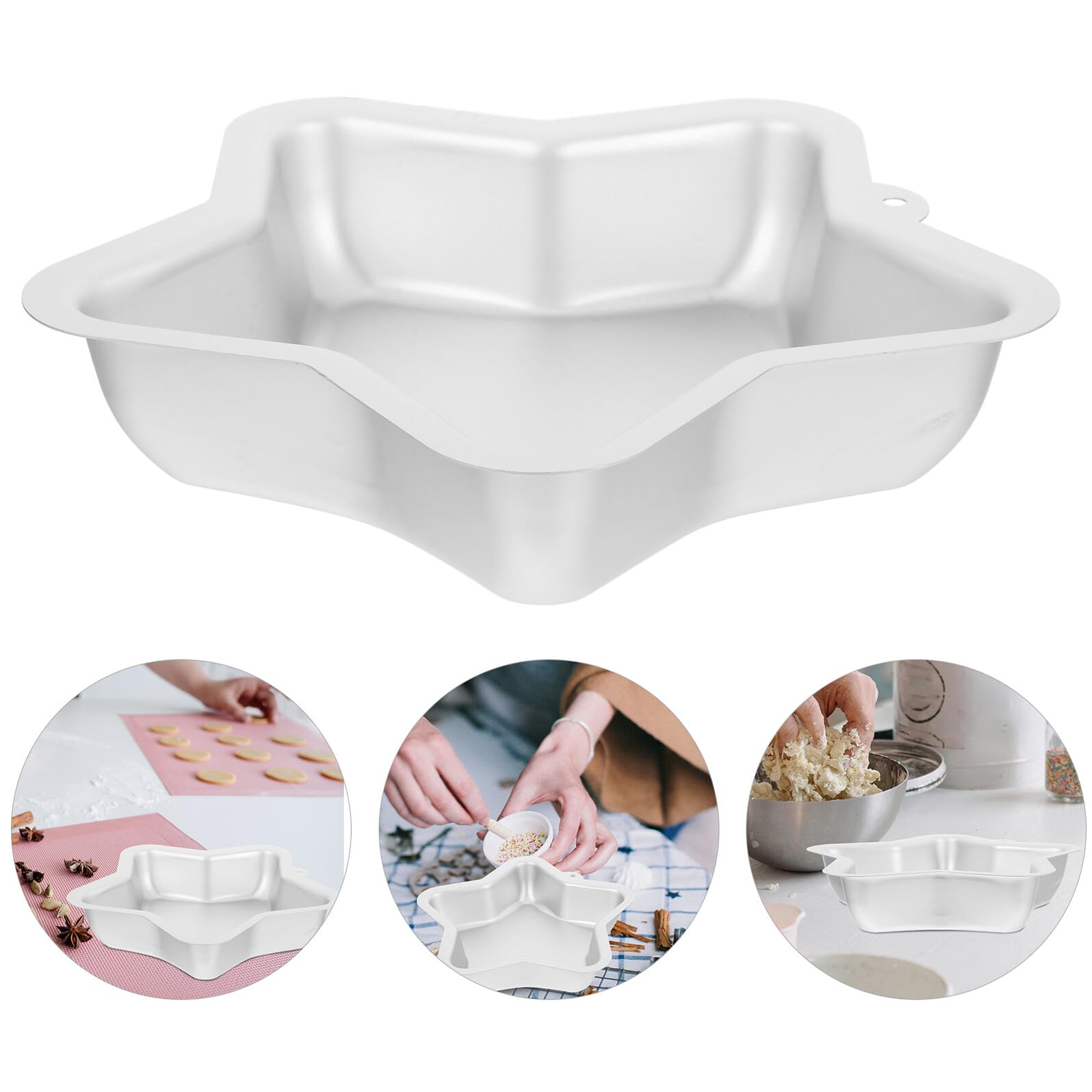 COLLBATH 2 Pièces Moule Étoile Aluminium pour Gâteau Moule à Branches Antiadhésif Répartition Uniforme Chaleur Multi-usage pour Cupcake et et Ateliers