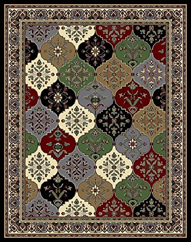 AS Quality Rugs Traditional Area Rugs for Living Room, Turkish Pattern Entryway Carpet, Washable, Dinning Room, Stain Resistant, Clearance Under 100 Prime Rugs, Pet Friendly, (Multi, Medium 5x8)