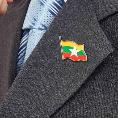 Image of Country Flag Brooch Metal Alloy Souvenir Pin Shirt Hat Backpack Jewelry Accessories Decoration Party Christmas Gift Badge International Travel Pin