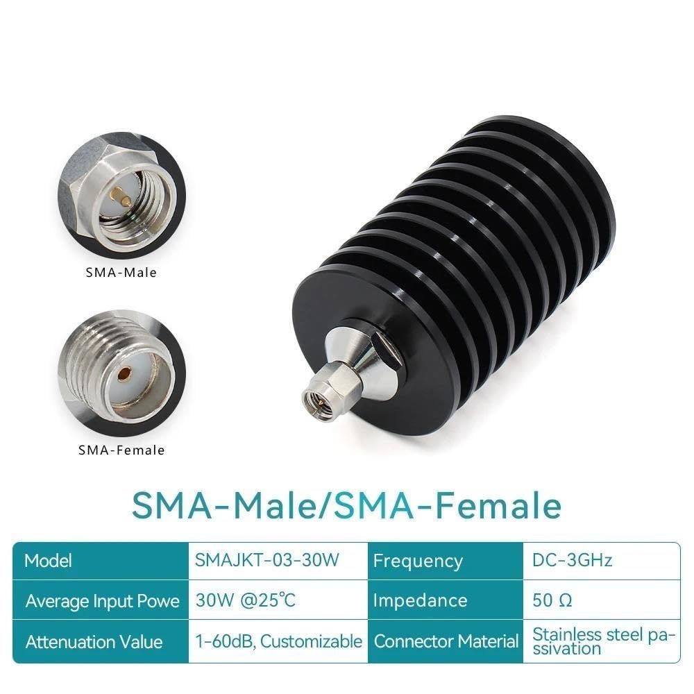 Atténuateur Coaxial 30W 50 Ohm Sma-Jk Connecteur Mâle Et Femelle 1/3/5/6/15/20/25Db Dc-3G 1 Pièces(5Db)