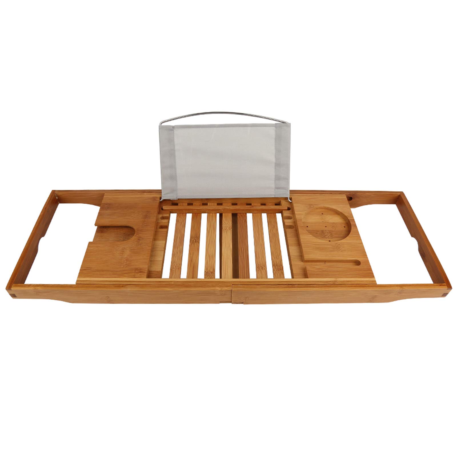 Bandeja bañera, Bandeja para bañera, Puente de bañera, Hecho de bambú, Longitud Ajustable (70-105 cm), Carga máxima de 5 kg, múltiples Espacios de Almacenamiento (YS249724, 2)