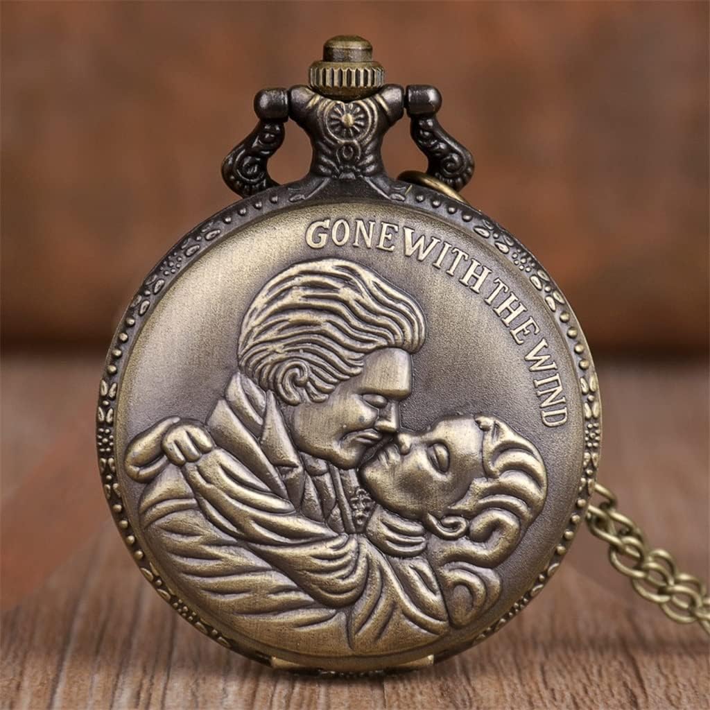SJYDQ Vintage Movie Theme Quartz Pocket Watch with Chain Women's Gift Clock Men's Watch with Chain Gift : Clothing, Shoes & Jewelry
