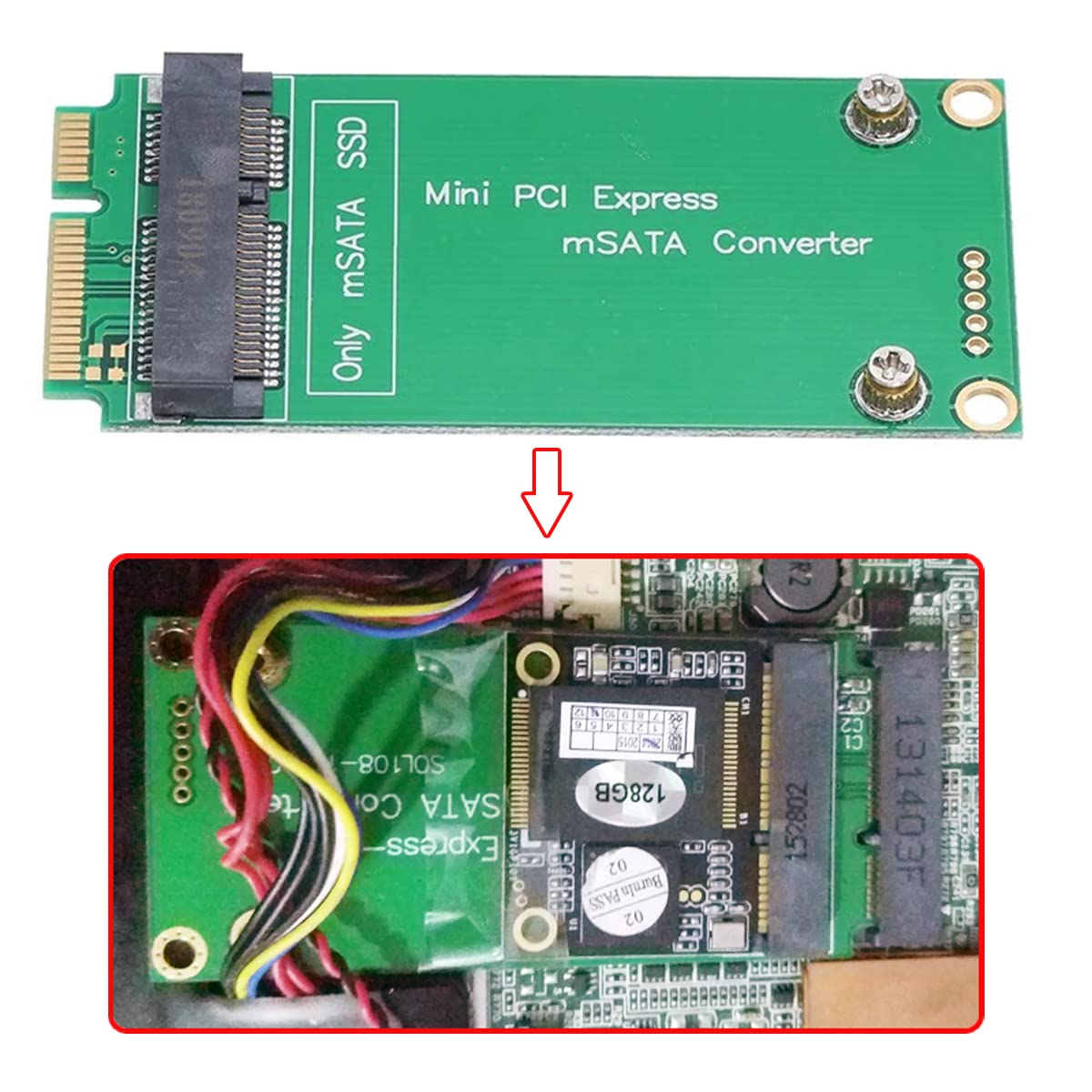 MSATA SSD TO SATA Mini PCIe SSD Adapter Card For Asus EPCS101 900A 9#km - View #4