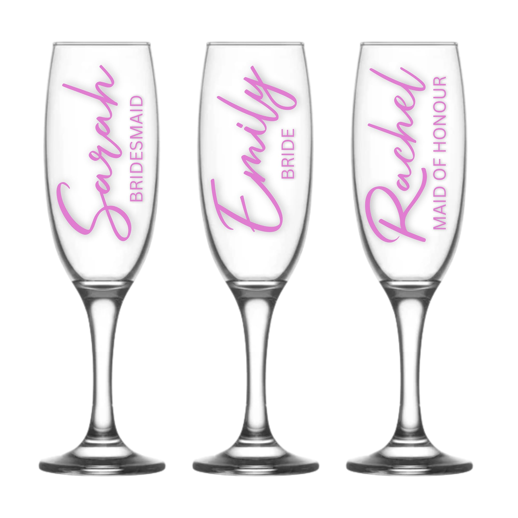 Personalised Champagne Prosecco Flutes, Bridesmaid Wine Glasses, Bridal Proposal Gift, Bridal Shower, Maid of Honour, Bachelorette Favours, Hen Do Party, Mother of The Bride, Wedding Guest