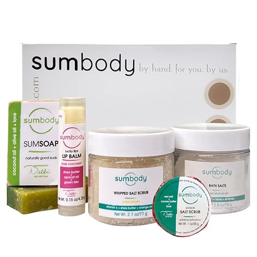 Sumbody Juego de regalo de cuidado personal hecho en Estados Unidos (6 piezas) para hombres, mujeres, adolescentes, conjunto de cuidado corporal de