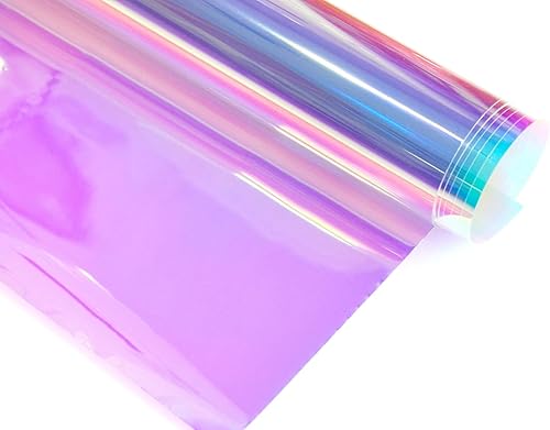 Película decorativa holográfica para ventana, autoadhesiva, efecto camaleón, arco iris, decoración de vidrio, película colorida para Navidad,